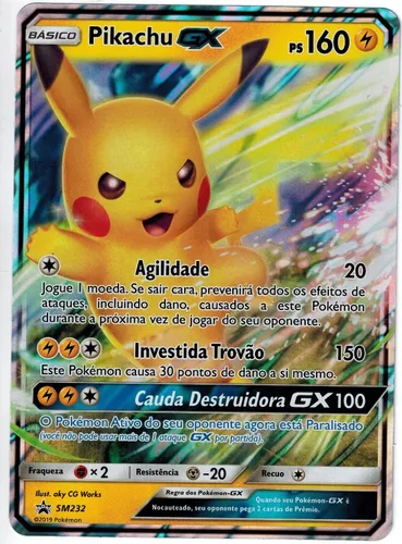 Carta Gigante Pokemon Pikachu GX Português Card Original Copag Promo SM232