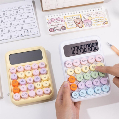 Calculadora Colorida De Mesa Simples 12 Digitos Pequena