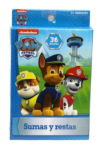 Tarjetas Aprendizaje Números Resta Memoria Juego Paw Patrol 