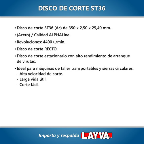 791025 Disco De Corte 350mm 14in Rhodius Alemania Layva