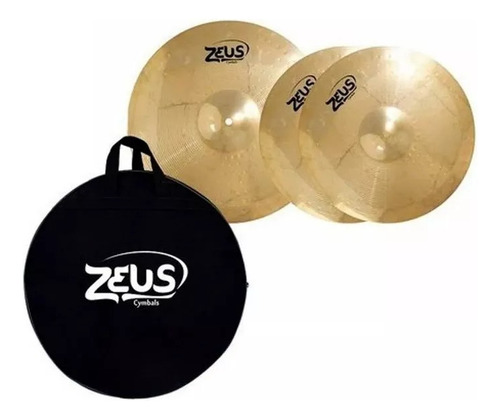 Kit Pratos Bateria Zeus Beginner Set A Hihat 13' Cr 16'