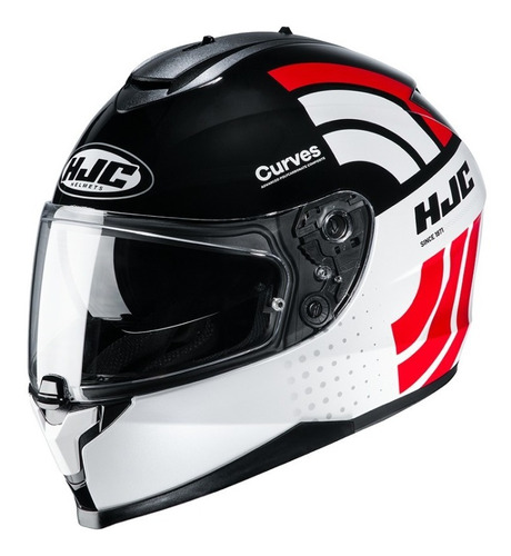 Hjc C70 Curves. Negro / Rojo / Blanco. (casco Integral)