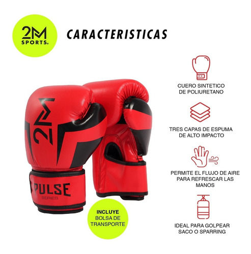 Imagen 2 de 10 de Guantes De Boxeo 14 Onzas Kick Boxing Profesional 2m Sports