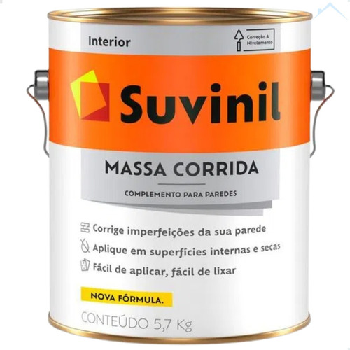 Suvinil Massa Corrida Branca Pva 5,7kg-antimofo Uso Interno