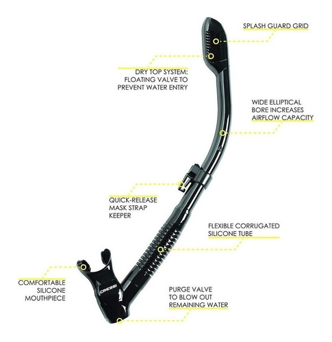 Combo Cressi Perla & Supernova Dry Para Buceo Color Negro