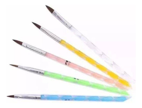 Pincel para uñas nº 246810 D&Z Porcelana color plateado pack x 5 unidades