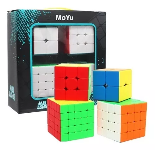 Kit Cubo Mágico Profissional Moyu 2x2x2 3x3x3 4x4x4 5x5x5 Black