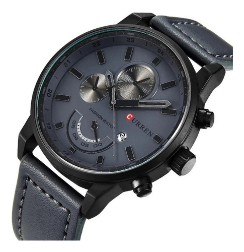 Reloj Curren Cuero Original Acero Inoxidable Hombre Fecha