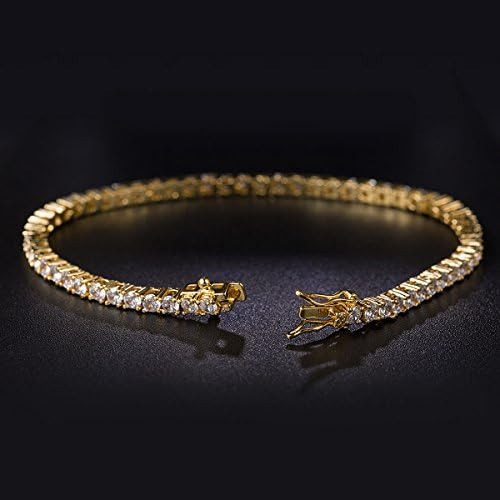 Gemsme Pulsera De Tenis Clásica Con Circonita Cúbica Chapada