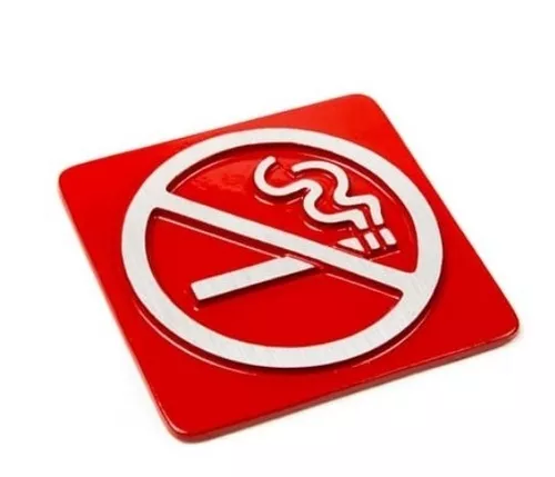 Cartel Indicador Placa Alum Prohibido Fumar Negro Rojo