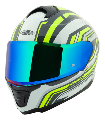 Casco Integral Rkt 110 Highside + Mica Iridium Extra Blanco Lisa Xxl