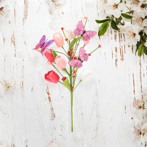 Flores Artificiales, Arreglo De Tulipanes, Adornos 1 Pieza