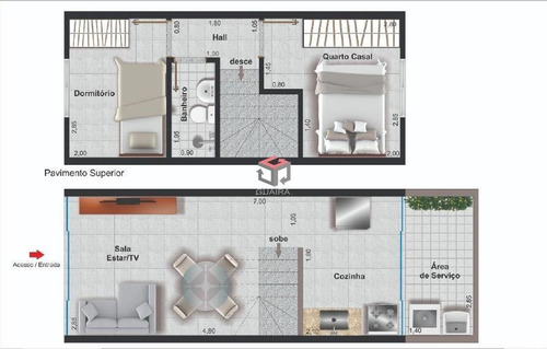 Imagem 3 de 6 de Sobrado À Venda, 2 Quartos, 1 Vaga, Príncipe De Gales - Santo André/sp - 84619