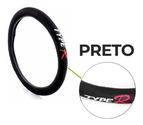 Imagem 1 de 3 de Capas De Volante Type-r Universal Preto