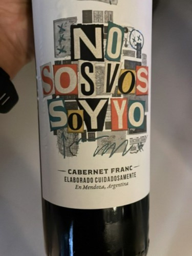 Vino No Sos Vos Soy Yo Cabernet Franc Bod. Salvador Patti