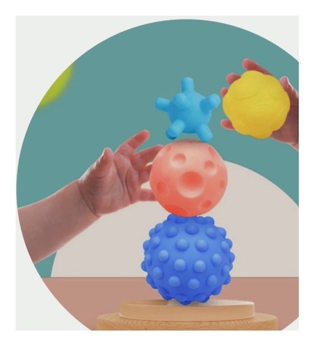 Imagen 3 de 10 de Pelotas Con Textura Bebe Estimulación Tactil Sensorial X6 Ed