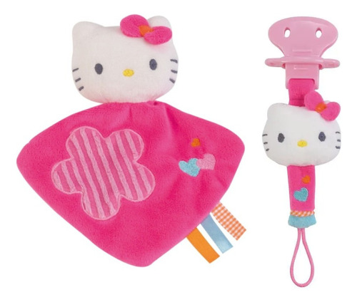 Manta De Apego Y Porta Chupeta Bebe Peluche Hello Kitty
