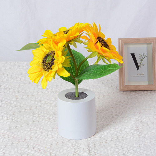Luz Nocturna De Simulación Led De Girasol Recargable