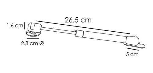 Piston Elevable Con Gas Amortiguador Puertas Cocina 10kg (5p Gris Claro