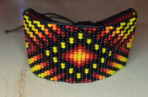 Pulsera Huichol Ajustable De Chaquira Colores 6 Cm 15 Cm