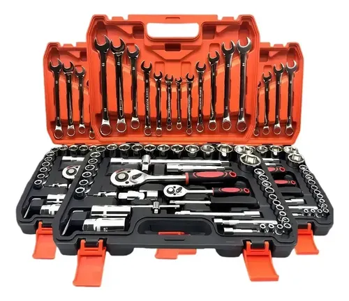 Jogo Soquete Chave Combinada Catraca Kit 61 Pcs Com Maleta Cor Cinza-escuro