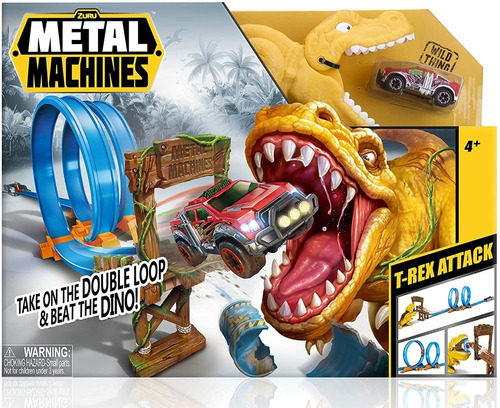 Pista Autos Metal Machines Dinosaurio T-rex Attack Lanzador