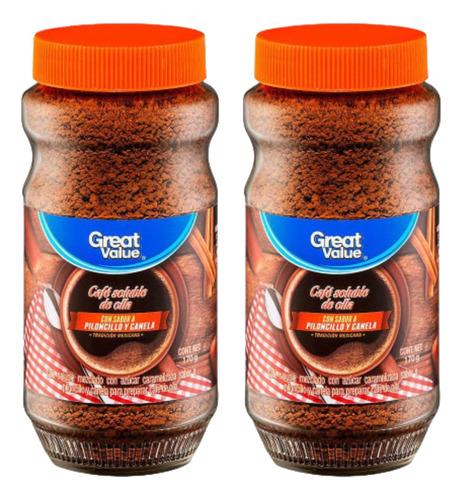 2 Pzs Great Value Café Soluble Great Value De Olla Piloncill
