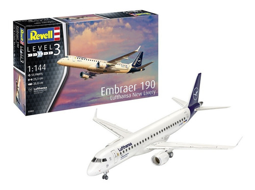 Imagem 2 de 6 de Plastimodelismo Revell Embraer Emb-190 Lufthansa 1/144