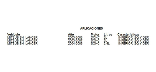Kit De Horquillas Inferior Izq Y Der Lancer 2007 2l