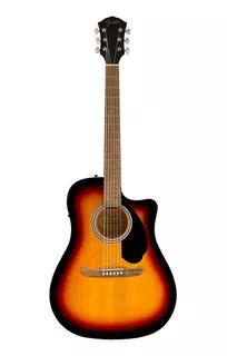 Fender Fa-125ce, Dreadnought, Sunburst, Guitarra Acústica Material Del Diapasón Walnut Orientación De La Mano Diestro Color Negro