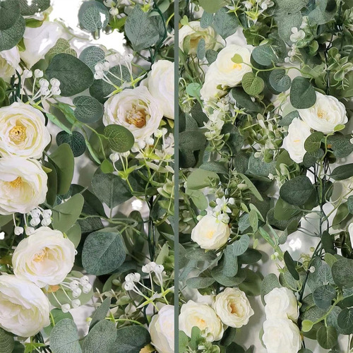 Guirnalda Artificial De Rosas Y Vid, 2 Unidades