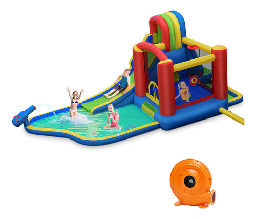 Castillo Inflable Costway Con Piscina Y Tobogán De