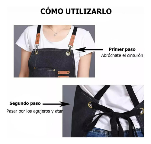 2 Piezas Mandil De Chef Ajustable, Mandil Barista,unisex