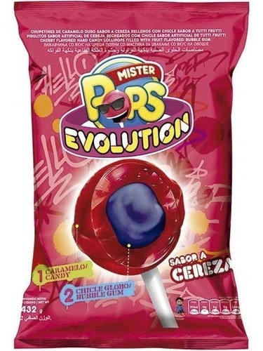 Chupetines Mister Pops Evolution Cereza X 24u