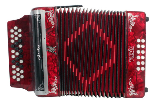 Acordeon Moretti Botones. Mod. Turin Fbbeb Red
