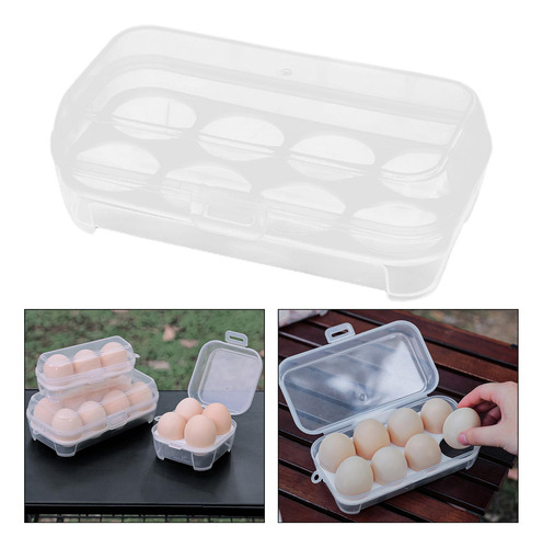 Caja De Almacenamiento De Huevos 8 Rejillas 10.5x19.5x7cm