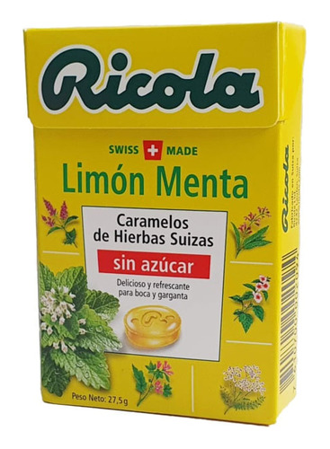 Caramelo Ricola Limon Menta Sin Azucar X 27.5g