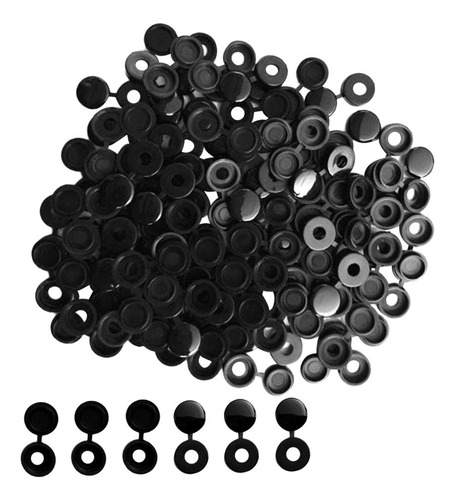 100 Piezas 5.1mm Plástico Con Tornillo Montaje Para Negro