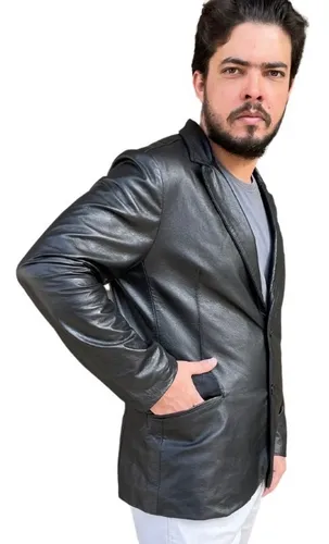 Blazer de couro legitimo masculino best sale mercado livre