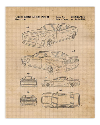 Impresiones De Patentes De Automóviles Dodge Vintage, ...