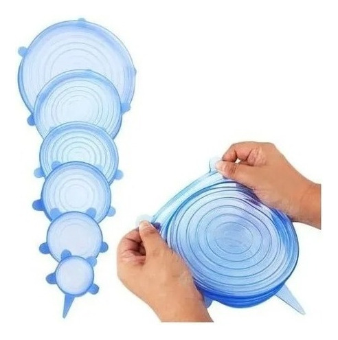 Kit 6 Tampas De Silicone Lavável Cozinha Universal Flexível