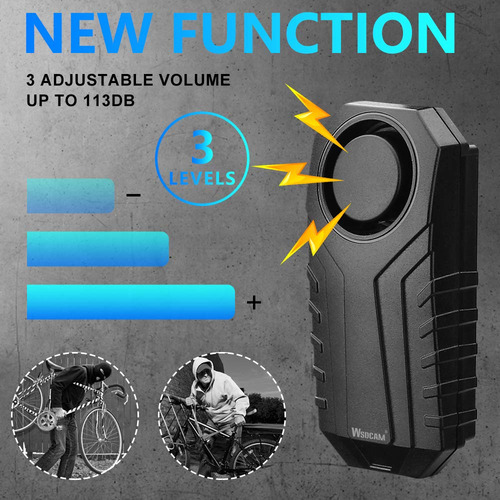 Alarma Antirrobo Wsdcam Para Bicicleta 113db Impermeable Color