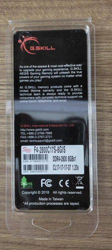 Imagem 2 de 2 de Memoria Gskill Aegis 8gb 2800mhz