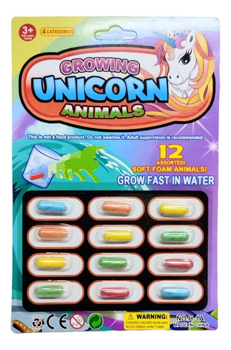 Unicornio X 12 Animales Acuaticos Crecen En Agua