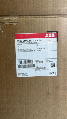 Disjuntor Tripolar Abb Sace Emax2 E1.2 N 1000 1000a 690v