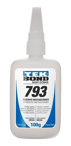 Imagem 2 de 2 de Cola Tek Bond Instantânea Adesivo 793 100g 3 Unidades
