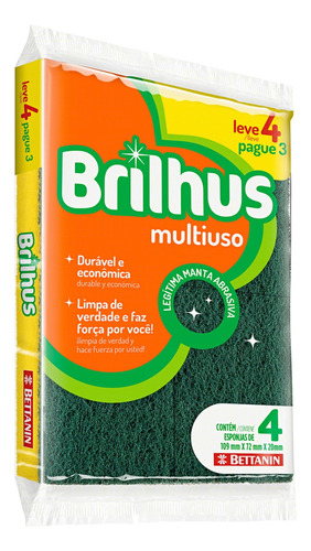 Brilhus Multiuso esponja leve 4 pague 3 unidades