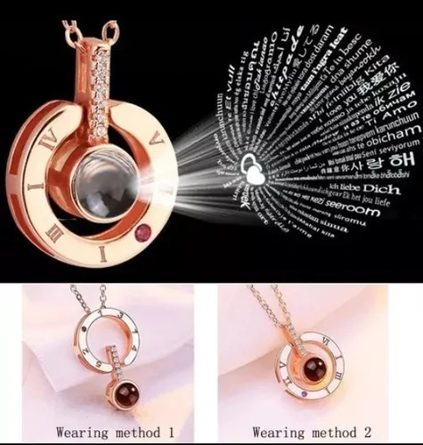 Imagen 3 de 10 de Collar Te Amo 100 Idiomas + Cajita De Regalo