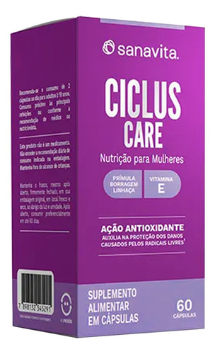 Ciclus Care Sanavita 60 Cápsulas Morango