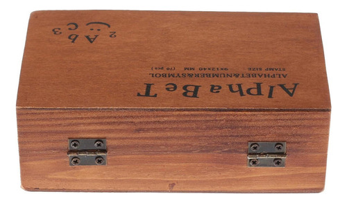 70 Unids/set Sellos De Goma Vintage Caja De Madera Alfabeto
